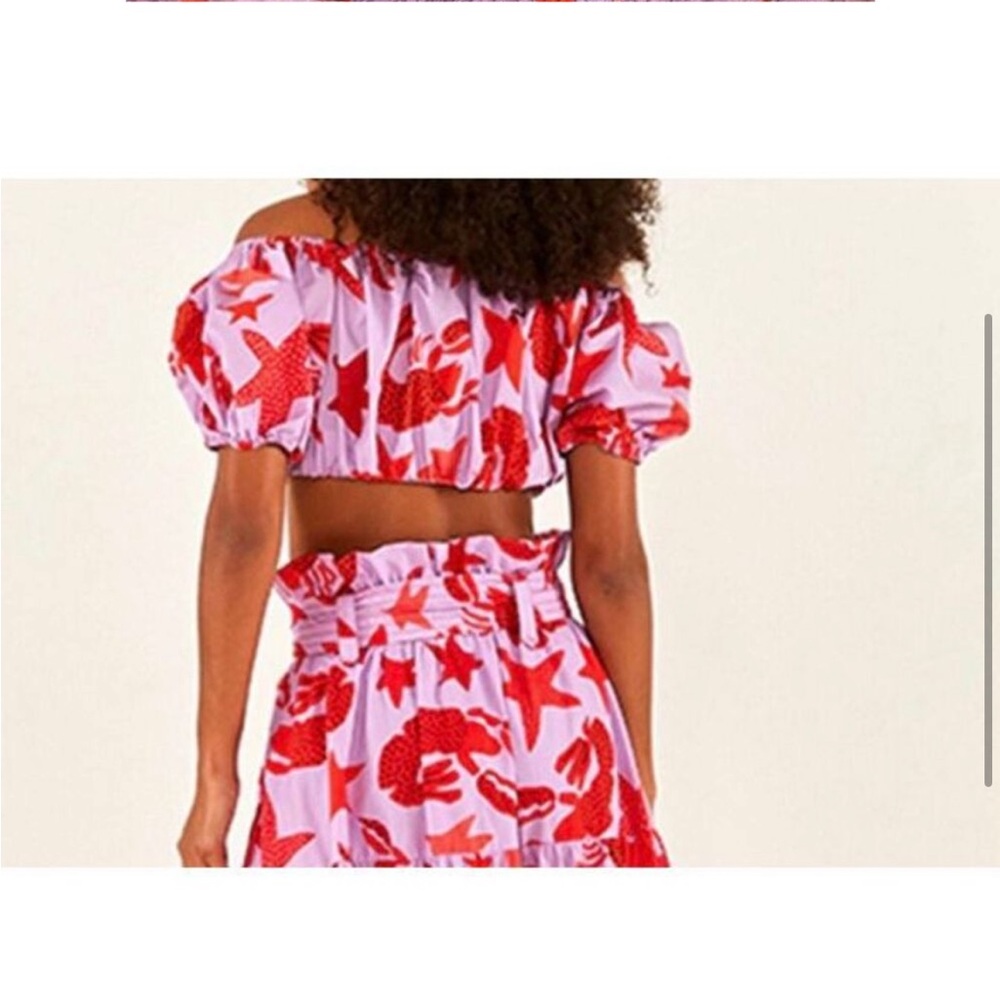 FARM Rio Lobster Sky Crop Top Size Large NWT